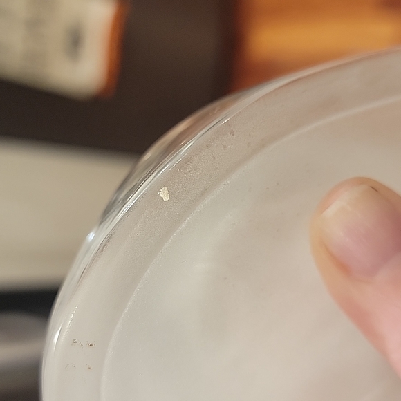 Rare PARTYLITE GLASS 4 CANDLE HOLDER. Heavy. Subtle Wht Swirl Pattern. - Picture 6 of 8